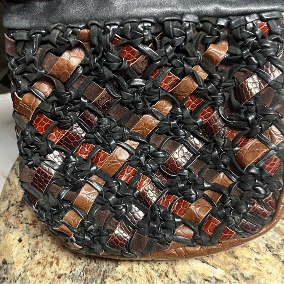 Sharif • Vintage • Small • Brown/ Black • Leather • Crossbody Handbag - Picture 2 of 13